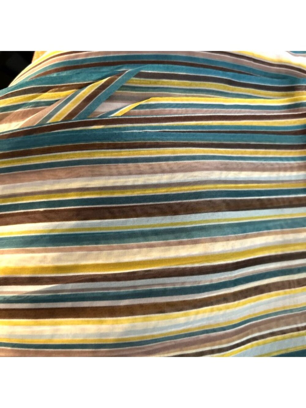 Organza Fabric Stripes Earthtones fabric 3.5 Yards 132 x 45 Lightweight Vintage